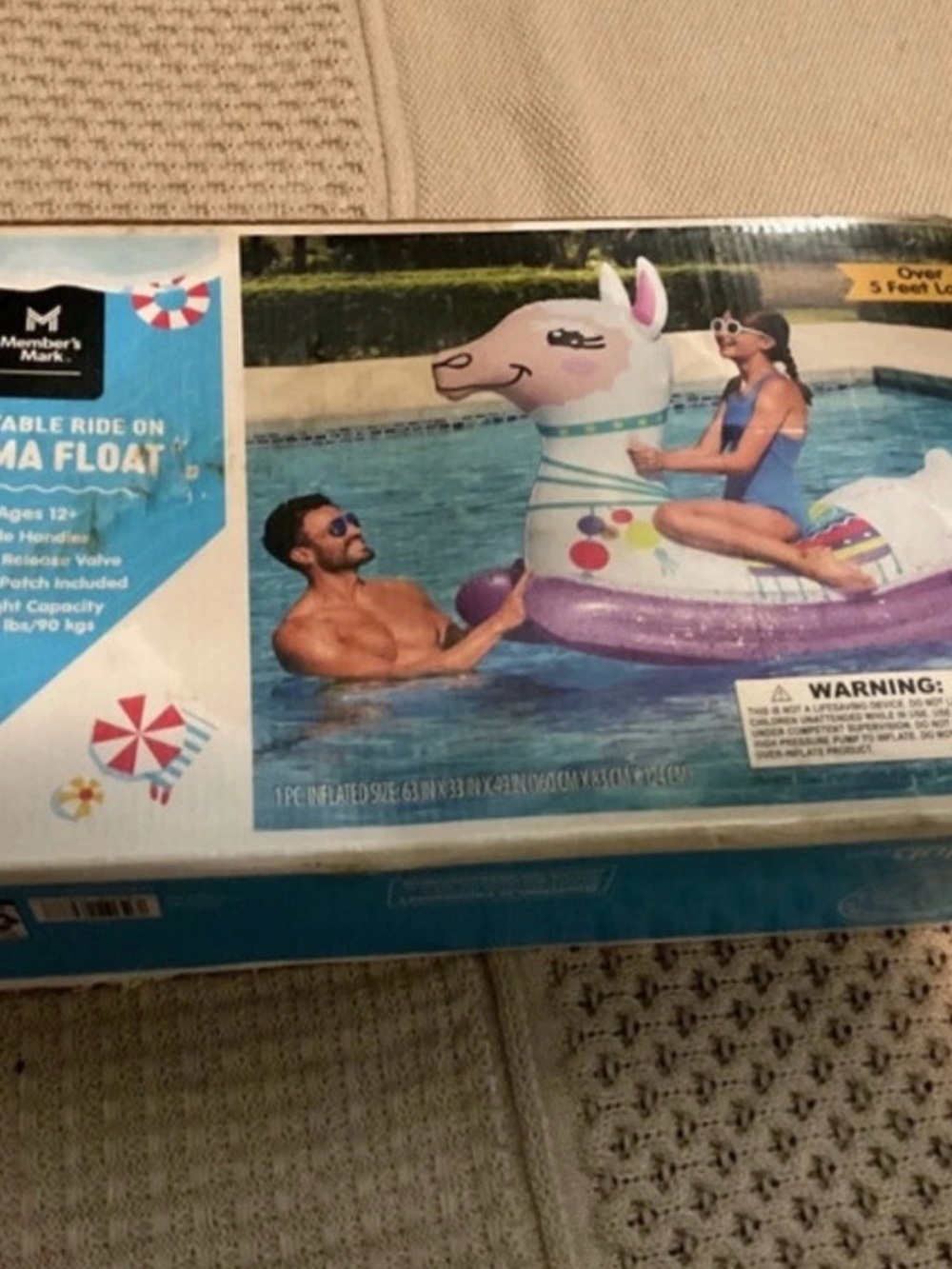 Summer Llama Pool Float - White & Purple New in box never opened - Picture 2 of 4